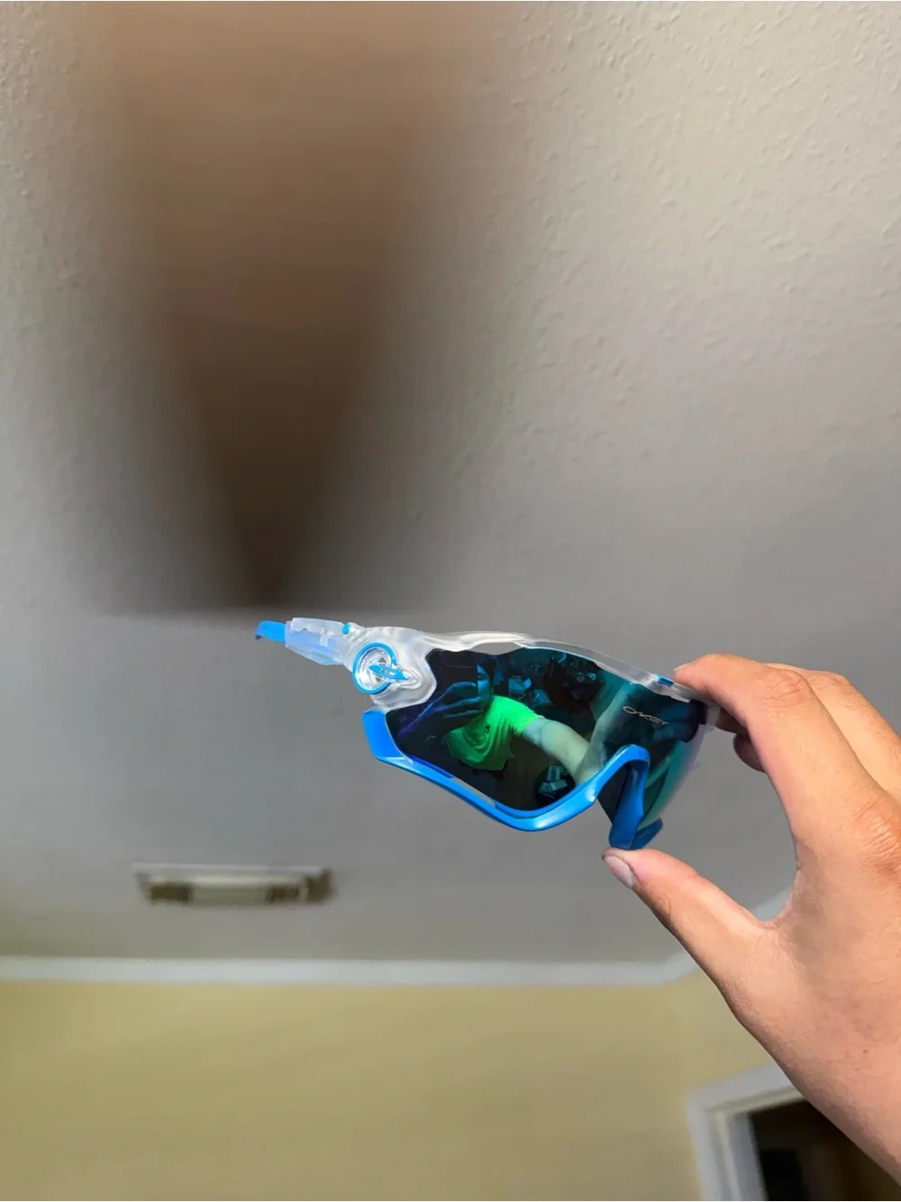 Blue Mirrored Sports Sunglasses Oakley